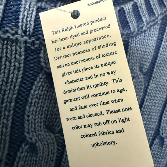 Ralph Lauren Light Blue Cable Knit Sweater - Picture 9 of 13